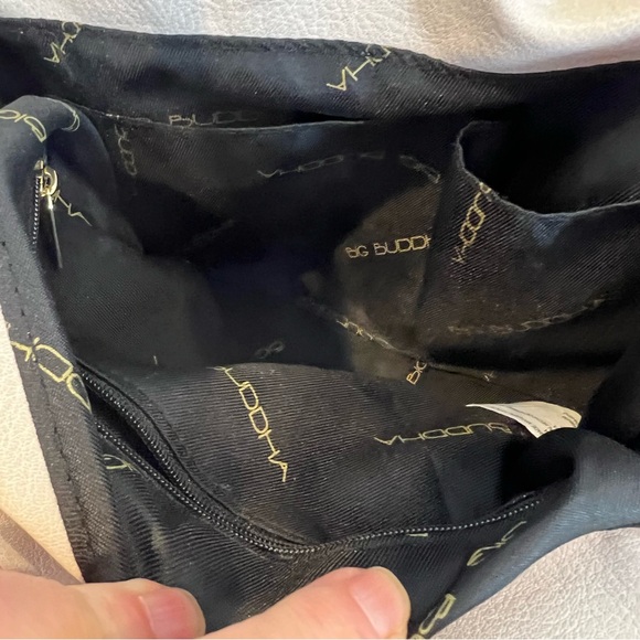 BIG BUDDHA Bone color Medium Handbag Tote Shoulder/Handle Bag 3D Flowers - Picture 11 of 12